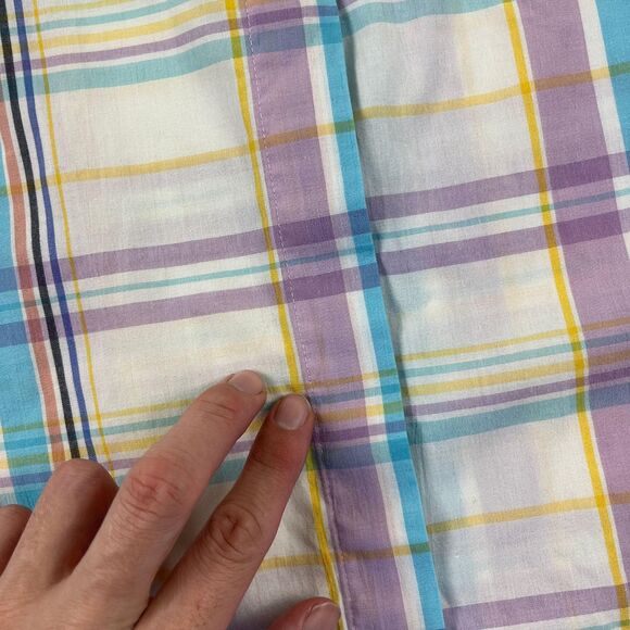 1980s plaid womens blouse, vintage size 16 button down by Picket and Post - Picture 6 of 10